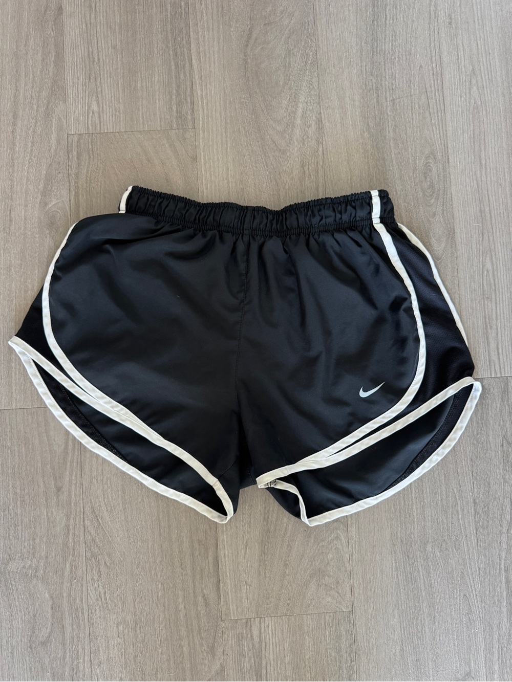 Nike Women's Black Running Shorts with White Trim Dri Fit NWOT
